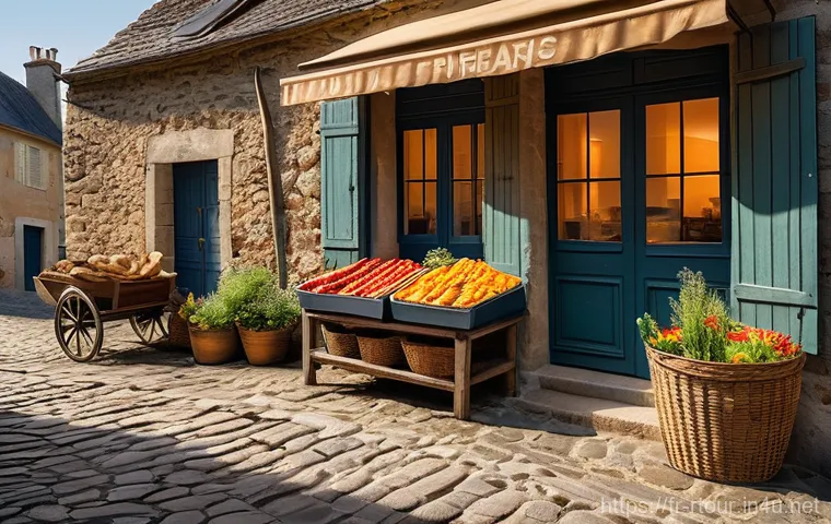 농촌관광기획사 실기 시험 팁 - **Prompt:** A vibrant, authentic scene of "slow tourism" in a picturesque French village at dawn. Th...