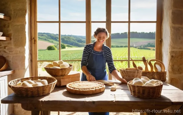 농촌관광기획사 커리어 관리 - **Prompt:** A serene, authentic scene set within a traditional French rural farm in the picturesque ...