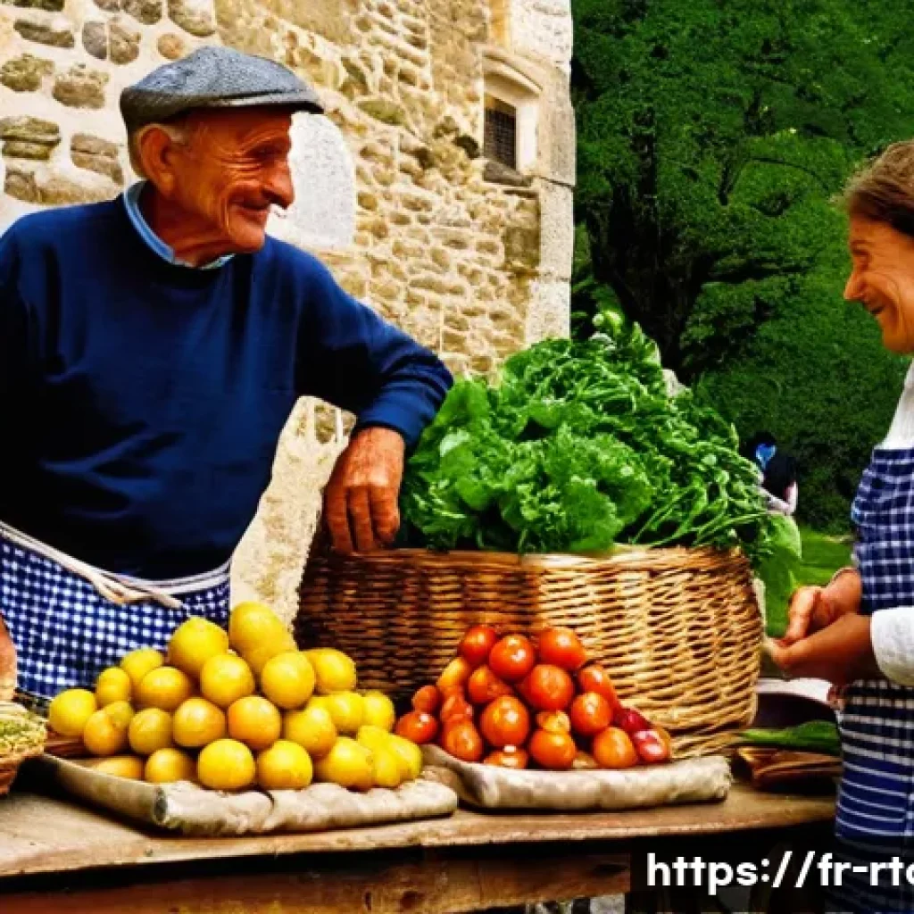 농촌관광기획사 직무 분석 - **Prompt:** "A vibrant scene at a local farmers' market in a picturesque French village. Sunlight ge...