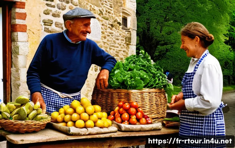 농촌관광기획사 직무 분석 - **Prompt:** "A vibrant scene at a local farmers' market in a picturesque French village. Sunlight ge...
